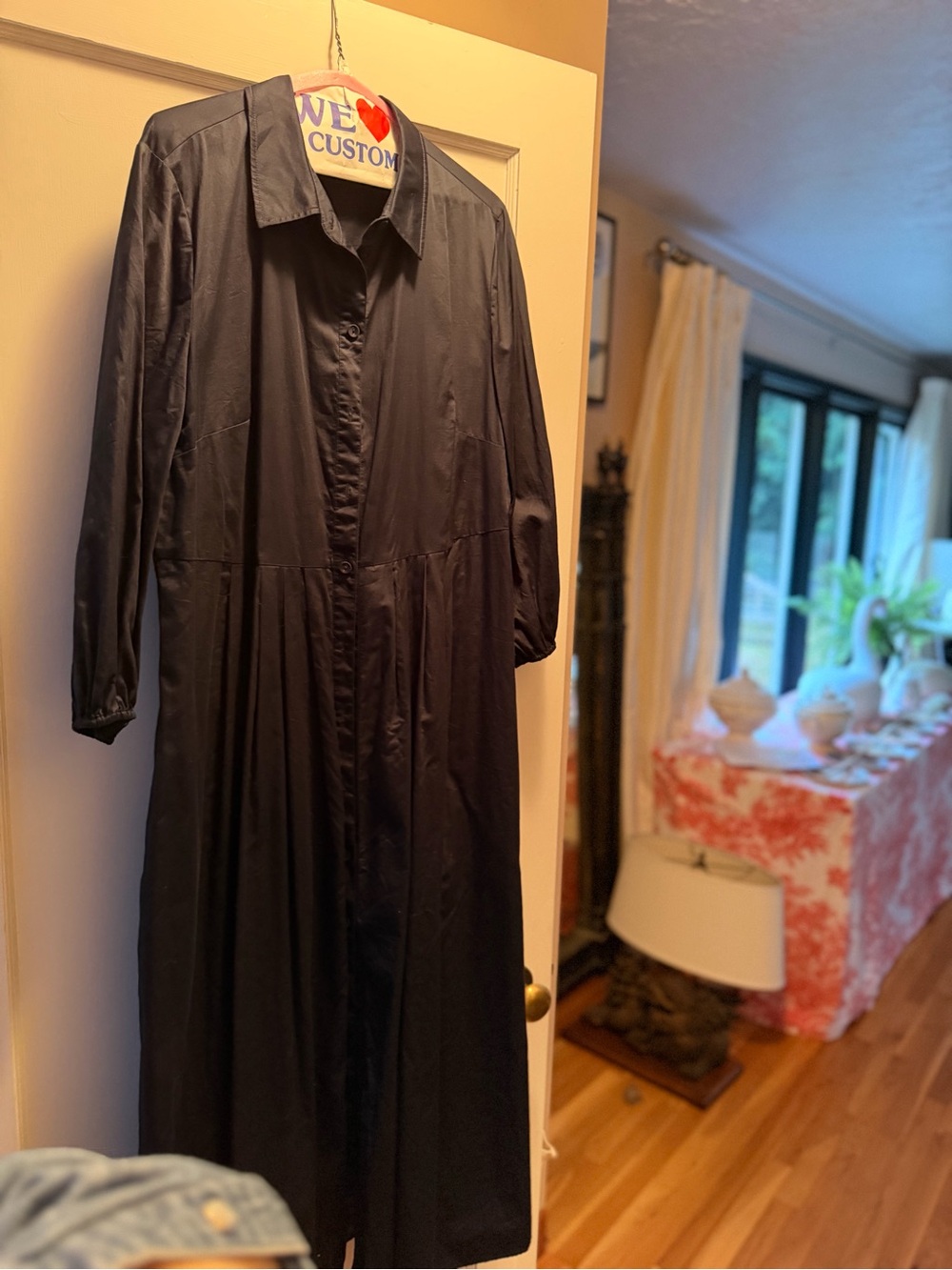 The White Company navy blue Casual Button-Down shirt dress
